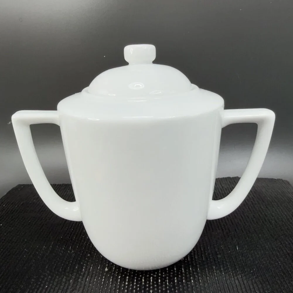Restoration Hardware RH‎ Sugar Bowl Container White Porcelain With Lid Ceramic